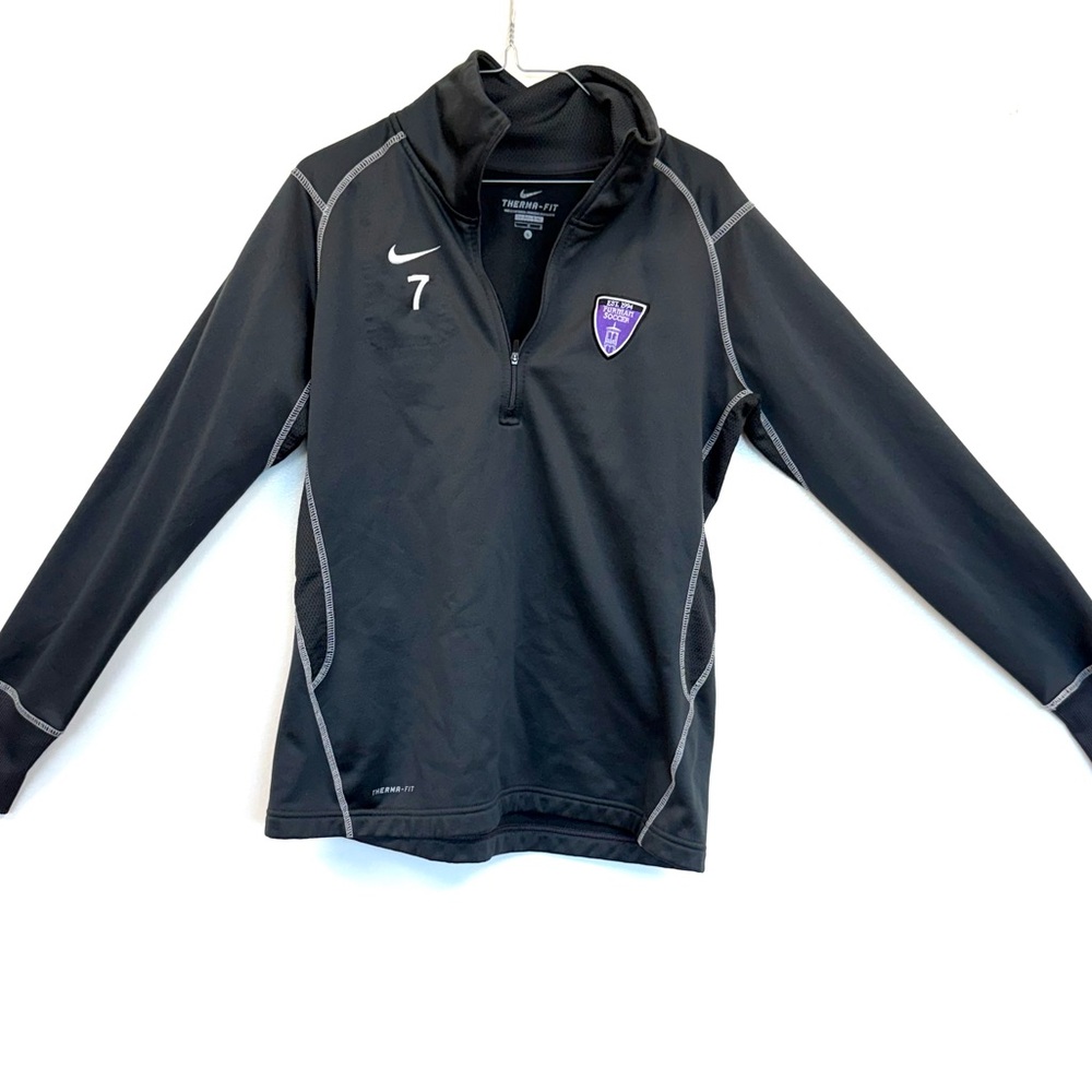 Nike Black Therma-FIT Quarter-Zip Pullover Furman U! Soccer Player Issued
